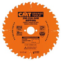 CMT Industrial Rip Saw Blade 216mm dia x 2.8 kerf x 30 bore Z24 15ATB